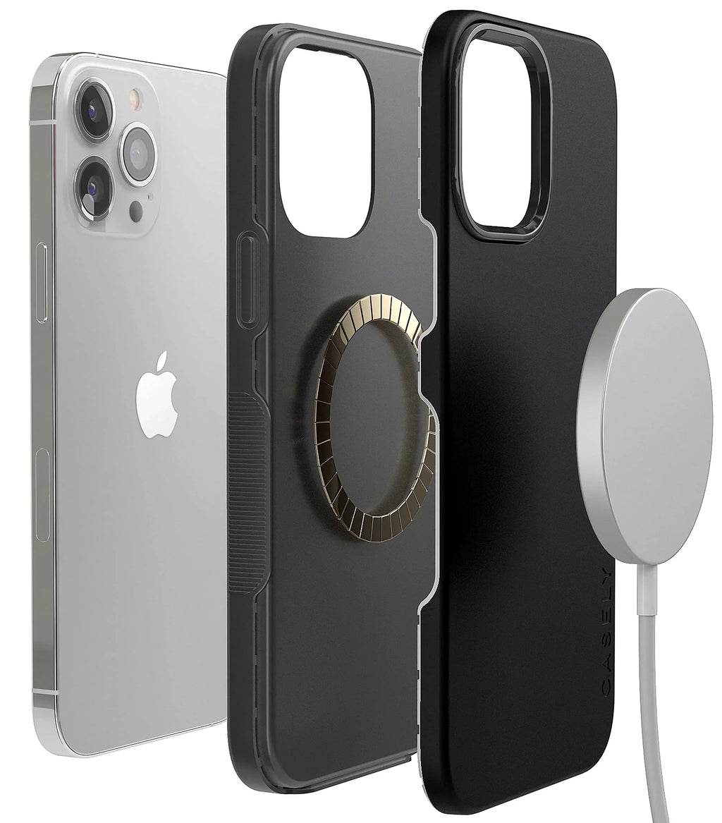 Casely iPhone 13 Pro Max Phone Case | Compatible with MagSafe | Black on Black | Compatible Only with iPhone 13 Pro Max
