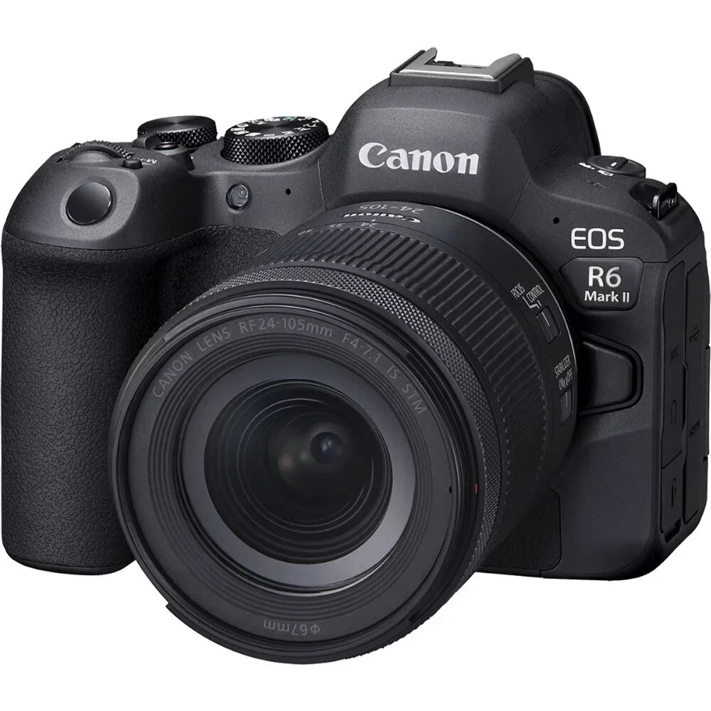 Canon EOS R6 Mark II Mirrorless Camera with 24-105mm f/4-7.1 Lens (5666C018) + 64GB Memory Card + Case + Corel Photo Software + LPE6 Battery + External Charger + Card Reader + More