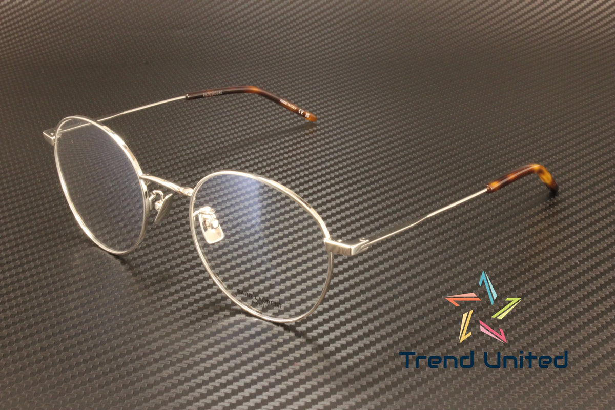 SAINT LAURENT SL 237 F 002 Round Oval Panthos Metal Silver 52mm Mens Eyeglasses