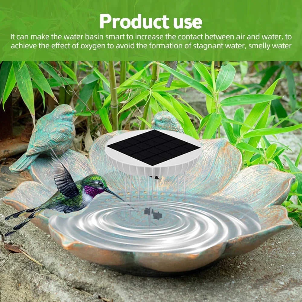 Walmeck Solar Water Wiggler for Bird Bath, Maker, 3.7V 1500mAh Backup Battery, Brushless Motor