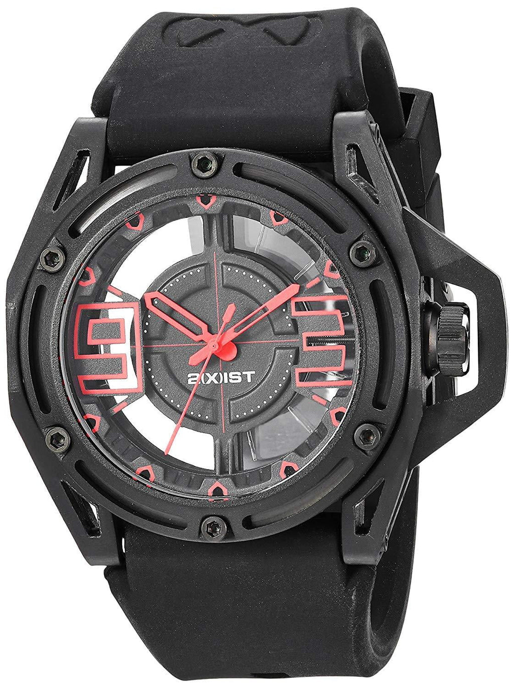 NYC' Quartz Stainless Steel and Silicone Casual Watch, Color:Black (Model: 2X1-004)