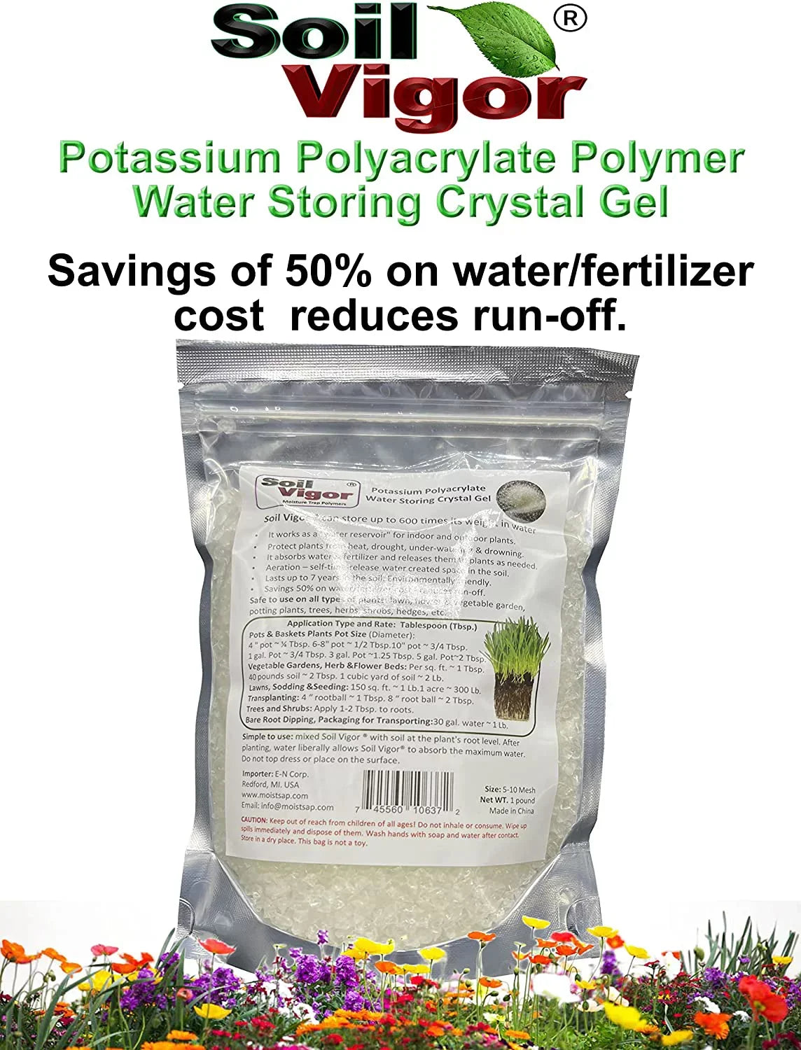 Potassium Polyacrylate Keep Moisture and Regulate The ph of Soil for Plant 45 Pounds