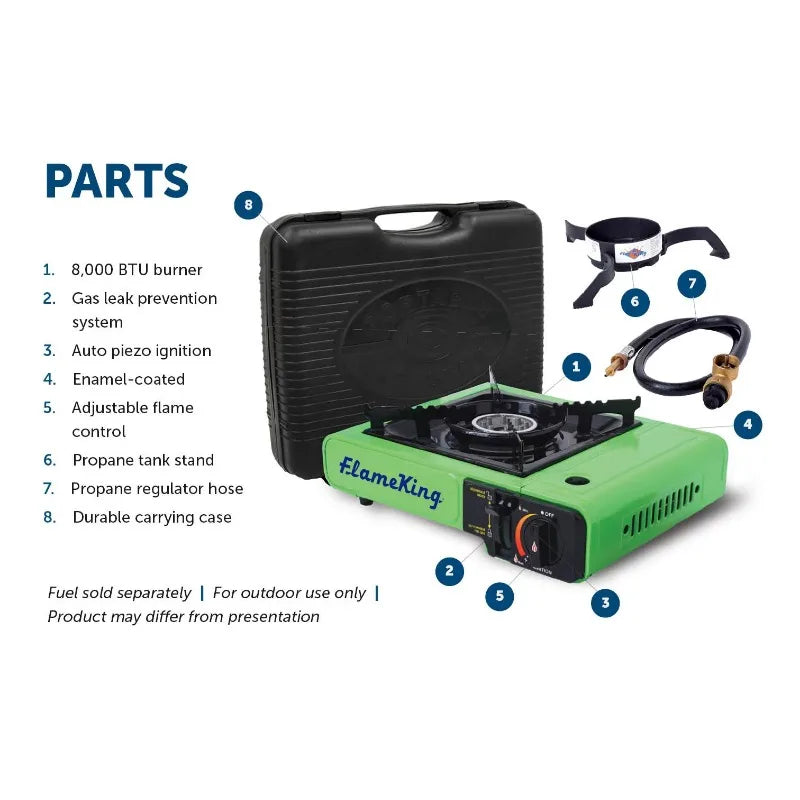Portable Multi Fuel Butane or Propane Camping Stove Burner with Carry Case