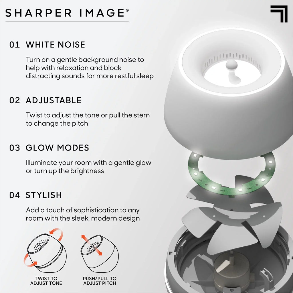 Sharper Image® Sound Soother Wind, White Noise Machine With LED Glow